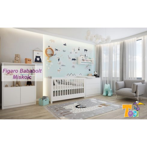 Elegant – nyitott polcos + 2 ajtós szekrény