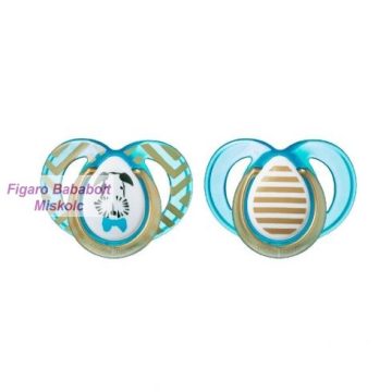   Tommee Tippee Moda játszócumi 6-18 hó hó 2db -csokornyakkendős kutyus / csíkos