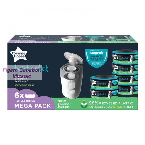 Tommee Tippee Sangenic univerzális pelenkacsomagoló utántöltő kazetta 6x