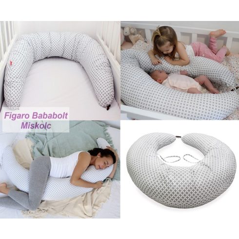 Scamp formázott gombosvégű szoptatós párna pamut huzattal/PickGrey