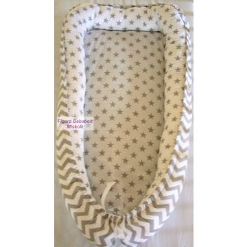 Babafészek "Szürke csillagos-chevron szürke"
