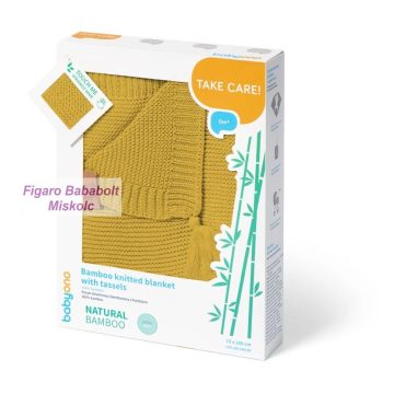   Babyono bambusz takaró bojttal 546/03 75x100 "okker"