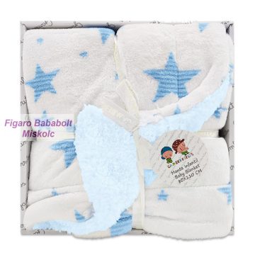   Gamberritos takaró plüss/sherpa 80x110cm csillag kék 10597