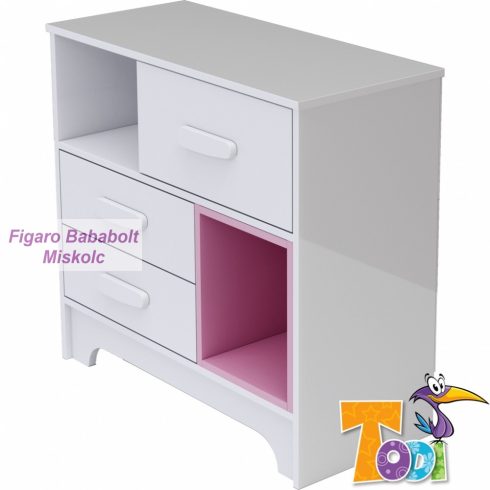 Todi BIANCO 3 fiókos pelenkázó komód (toldalékkal)
