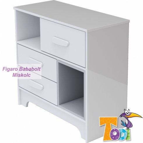 Todi BIANCO 3 fiókos pelenkázó komód (toldalékkal)