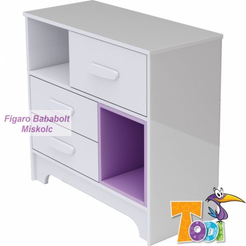 Todi BIANCO 3 fiókos pelenkázó komód (toldalékkal)