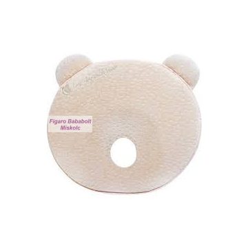   KIKKABOO memóriahabos laposfejűség elleni párna - Mackó alakú "bézs"