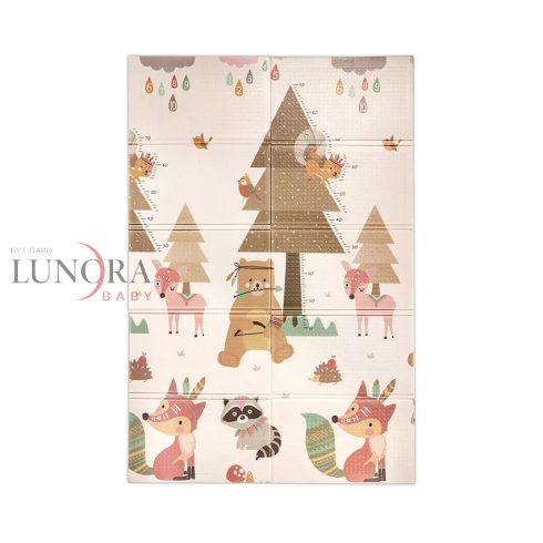 Összehajtható 2 oldalas thermo játszószőnyeg 120x180cm - Beige Home & stars