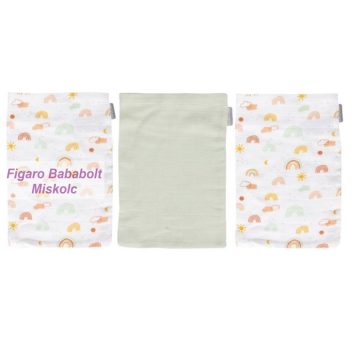   Bébé-jou bambusz fürdetőkesztyű, 3db-os "rainbow sky"