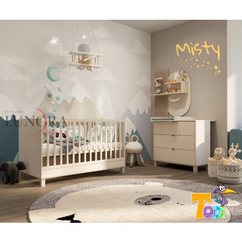 Misty Cashmere 3 fiókos komód pelenkázó toldalékkal