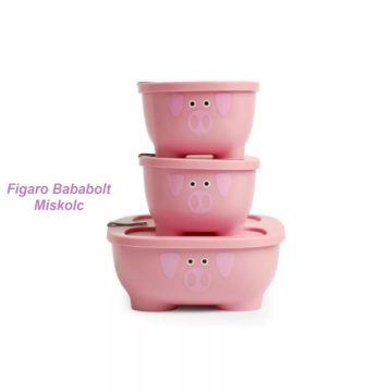   Prince Lionheart Bentomal 3 darabos uzsonnáskészlet - rózsaszín malac