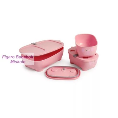 Prince Lionheart Bentomal 3 darabos uzsonnáskészlet - rózsaszín malac