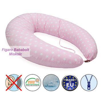   Scamp formázott gombosvégű szoptatós párna pamut huzattal "rosa stars"