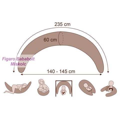 Scamp formázott gombosvégű szoptatós párna pamut huzattal "rosa stars"