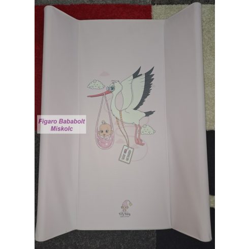 Pelenkázólap puha peremes 50X70 cm "temmel gólya pink"