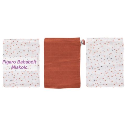 Bébé-jou bambusz fürdetőkesztyű, 3db-os "fabulous hearts"