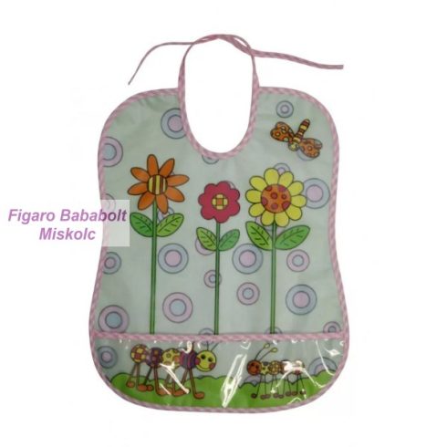Baby Care zsebes előke 100% PEVA - "virág"