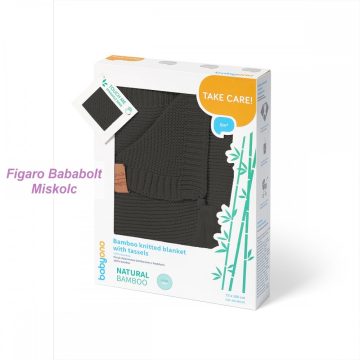   Babyono bambusz takaró bojttal 546/01 75x100 "sötétszürke"