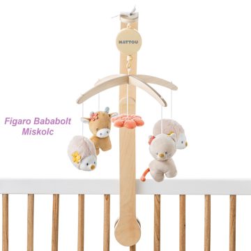   Nattou zenélő-forgó plüss, fa állvánnyal "Mila, Zoe and Lana"