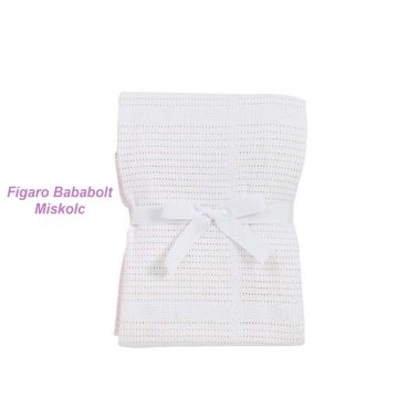 Babydan horgolt pamut takaró – White 75x100cm