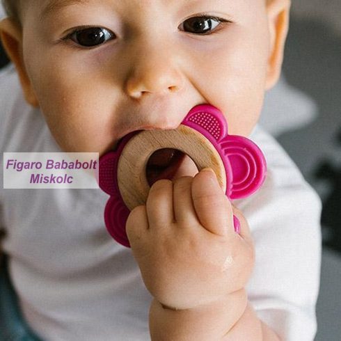 Babyono rágóka fa/szilikon "butterfly"