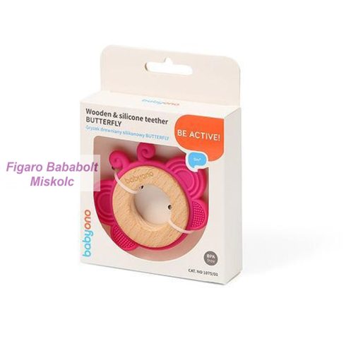 Babyono rágóka fa/szilikon "butterfly"