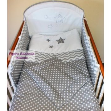 3 részes ágynemű szett "Szürke csillagfüzér"