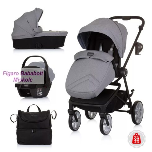 CHIPOLINO LINEA 3IN1 MULTIFUNKCIÓS BABAKOCSI - ASH GREY