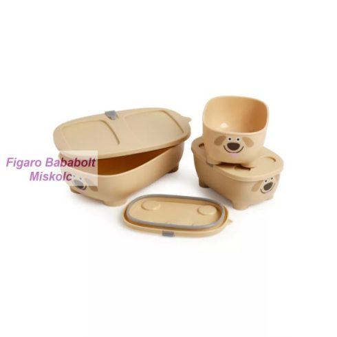 Prince Lionheart Bentomal 3 darabos uzsonnáskészlet - krém kutya