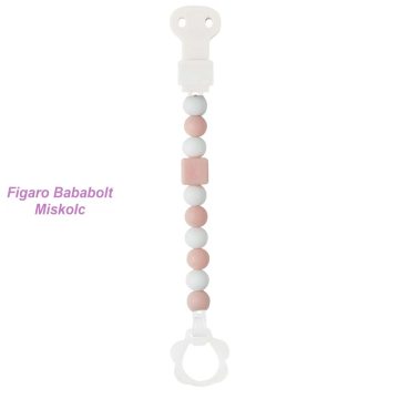   Nattou cumitartó pánt szilikon "Pacifinder light pink-white"