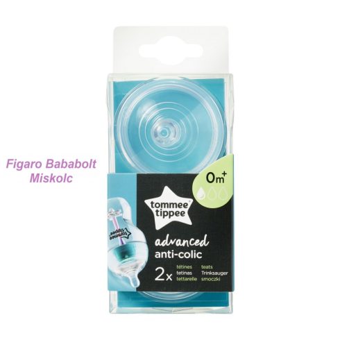 Tommee Tippee Advanced anti-colic cumisüveg cumi 2db- LASSÚ FOLYÁSÚ (0m+)