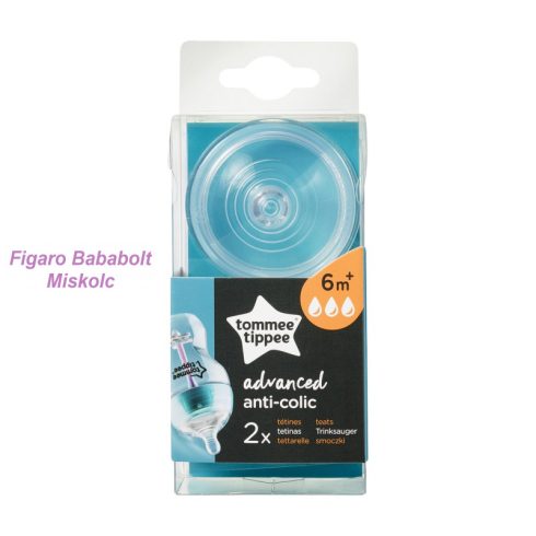 Tommee Tippee Advanced anti-colic cumisüveg cumi 2db- GYORS FOLYÁSÚ (6m+)