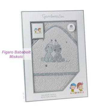   Gamberritos fürdõlepedõ - kapucnis 100x100cm "dino fehér/szürke"