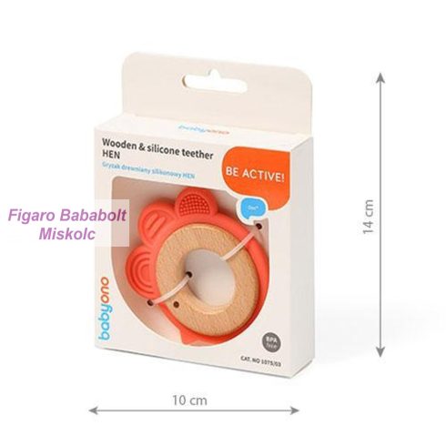 BabyOno rágóka fa/szilikon "hen"