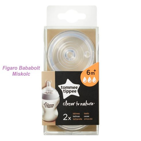 Tommee Tippee Closer To Nature cumisüveg cumi 2db- GYORS FOLYÁSÚ (6m+)