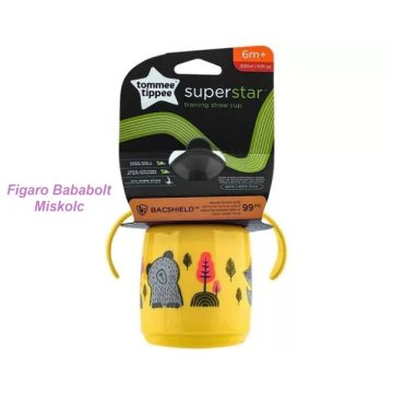   Tommee Tippee Superstar szívószálas itatópohár 300 ml 6hó+ "sárga"
