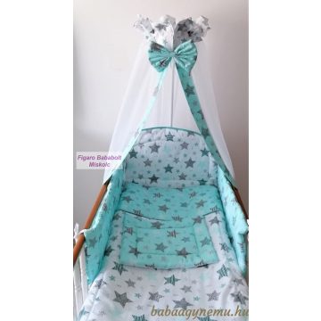 4 részes ágynemű szett "Geo Star menta"