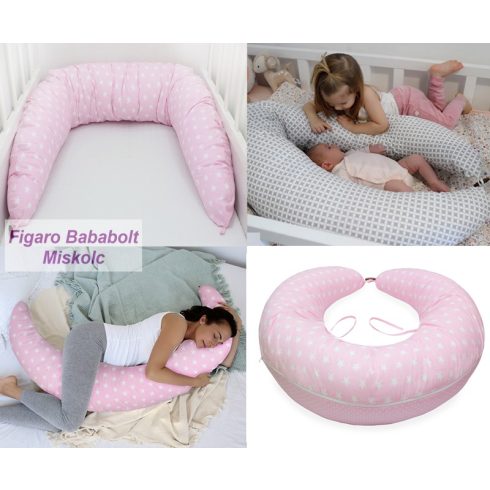 Scamp formázott gombosvégű szoptatós párna pamut huzattal/RosaStars