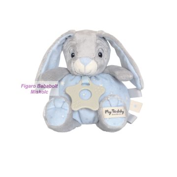   My Teddy első bébi sztár nyuszim - 10éves születésnapi kiadás - csörgő figura rágókával "kék"