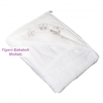   TegaBaby kapucnis pamut kifogó 100x100 "fehér bagoly"