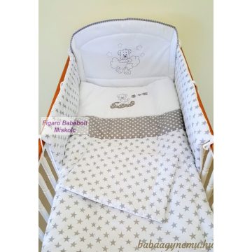   3 részes ágynemű szett "Szürke csillagfüzéres maci"