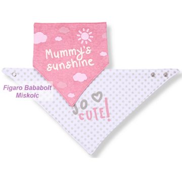 BabyOno előke háromszög 2db-os rózsaszín felhő --879