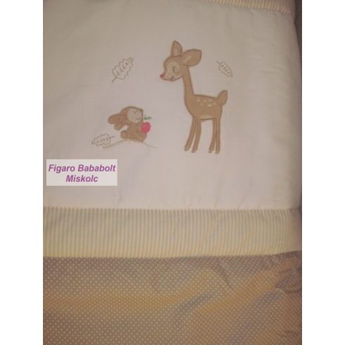 4 részes bébi ágynemű garnitúra muszlin függönnyel "Bambi"