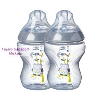   Tommee Tippee Closer To Nature cumisüveg 2x260 ml 0m+ "szürke"