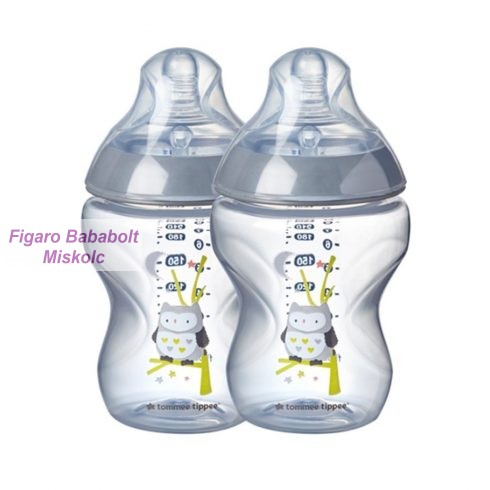 Tommee Tippee Closer To Nature cumisüveg 2x260 ml 0m+ "szürke"