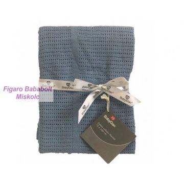 BabyDan horgolt pamut takaró – Dusty Blue 75x100cm