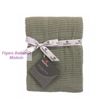 BabyDan horgolt pamut takaró – Dusty Green 75x100cm