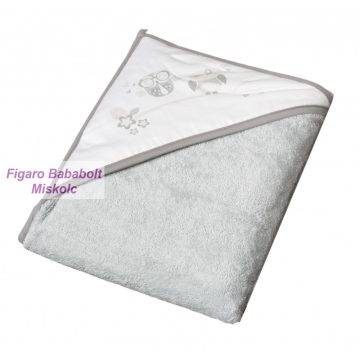   TegaBaby kapucnis pamut kifogó 100x100 "szürke bagoly"