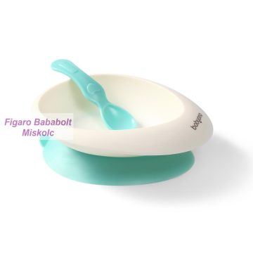   BabyOno tányér, tapadó aljú, kanállal "menta" 1077/03