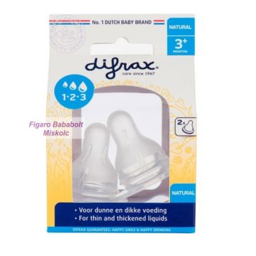   Difrax Natural állítható szilikon etetőcumi 3+ 2db "1-2-3 Variflow"